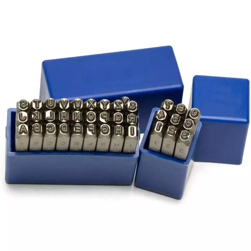 Kizer Stamps Letter And Number Punch Set Alphabet A–Z & Numbers 0–8 (6 used as 9) 5 mm 36 Pcs, KZ-342