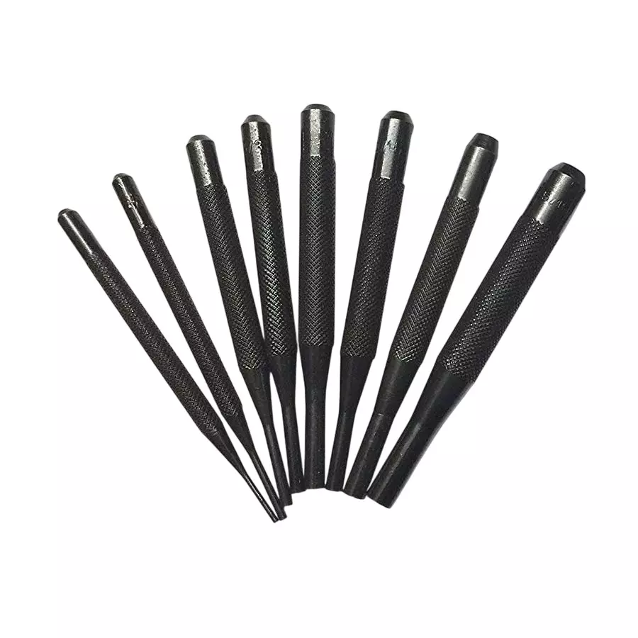 A.D INTERNATIONAL Long and Short Drive Bolt Catch Roll Pin Punch Set Imperial Standard Hardened and Ground Finish, FC-TNT0-7HNE (Set of 13)