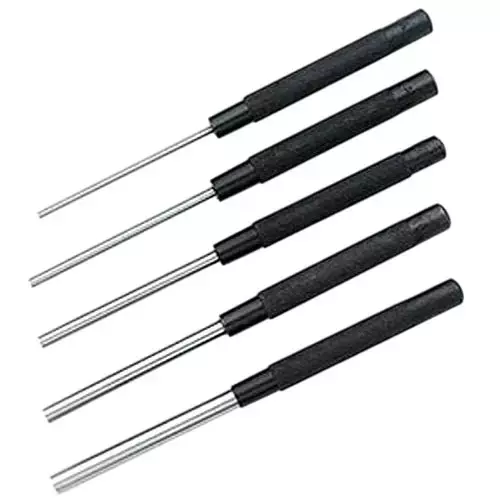 Buyohlic International Long Drive Bolt Catch Roll Pin Punch Set with Hardened Ground Finish Tool Steel Body and Size 8 inch (200 mm), PS-4WGI-002G (Set of 5)