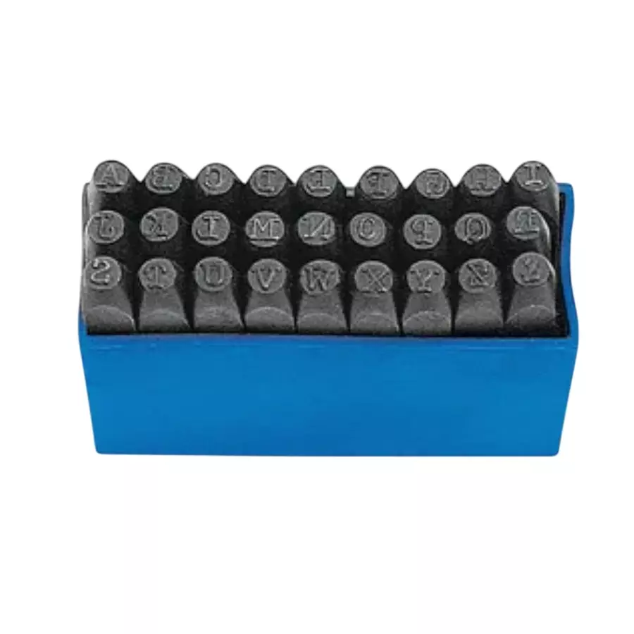 Ajay Letter Punch Set Black Carbon Steel 12 mm (1/2 inch), AJ-228 (Pack of 27 Pcs)