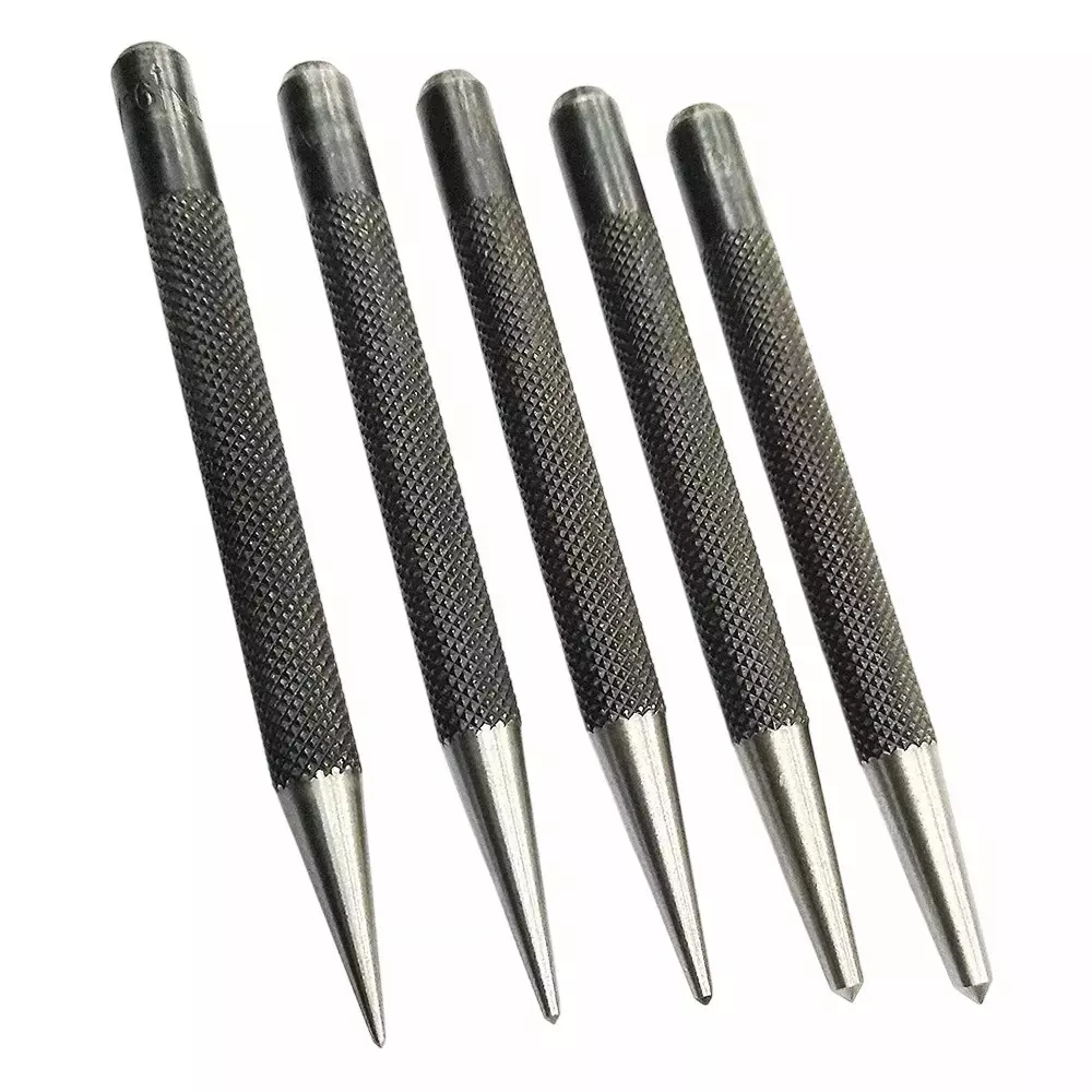 Buyohlic International Center Punch Imperial Standard Tool Steel Body for Hard Metal and Wood Working, BB-O04K-WE98 (Set of 5)