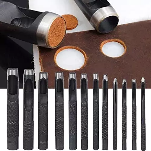 breeze-tools-12-pcs-punch-hole-set-alloy-steel-body-grey-black-color-for-custom-leather-work