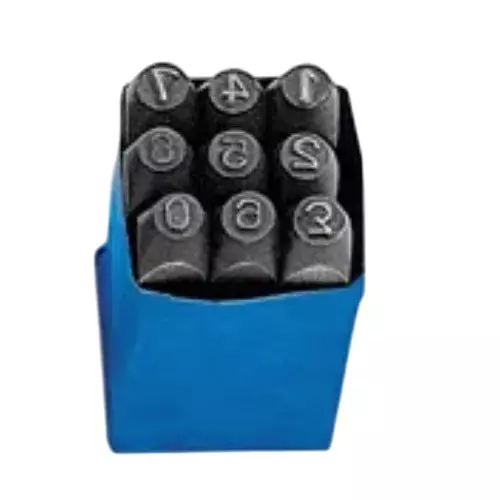 Ajay Number Punch Set Black Carbon Steel 8 mm (5/16 inch), AJ-228 (Pack of 9 Pcs)