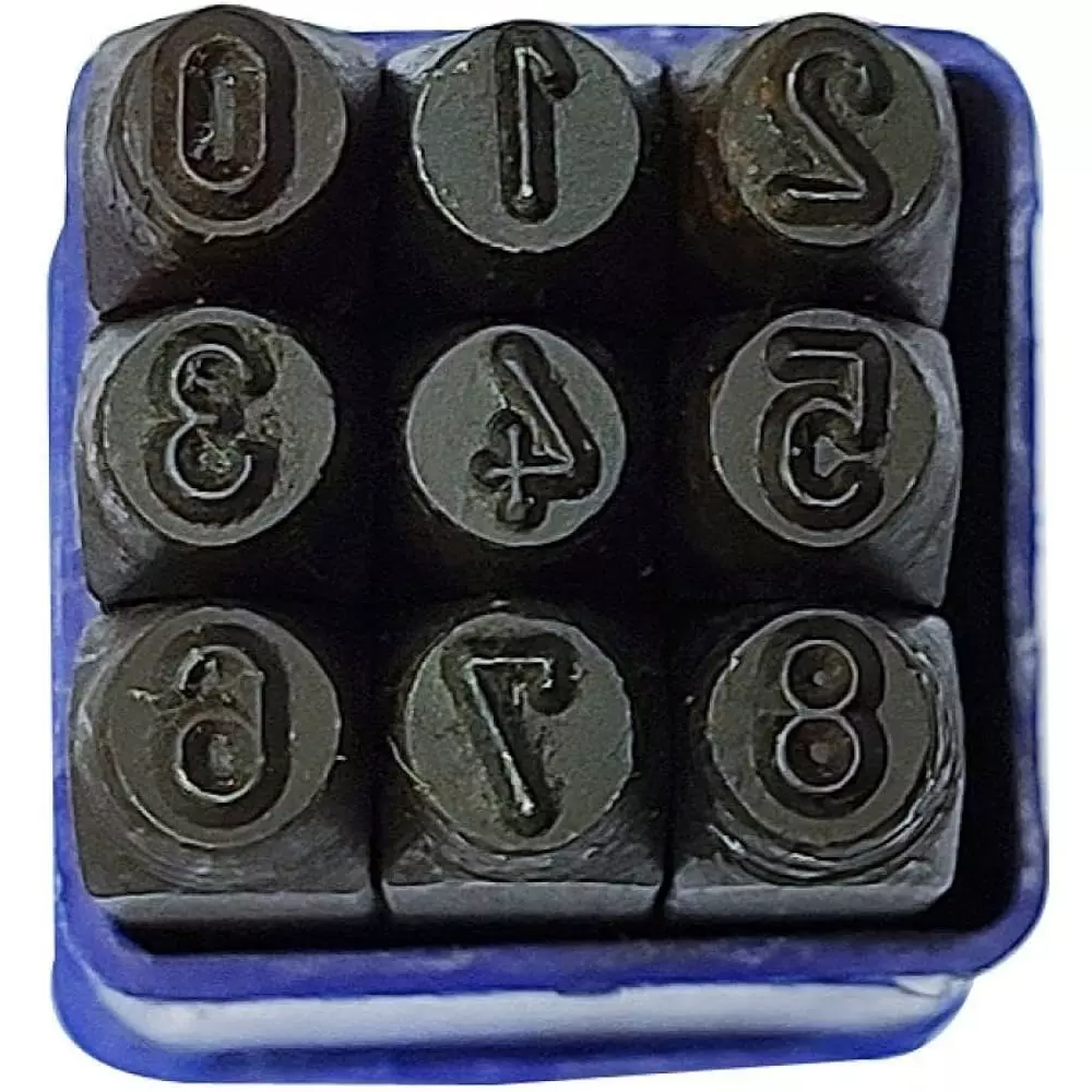 Kizer Number Punch Set Numbers 0–8 (6 used as 9) 4 mm 9 Pcs, KZ-102