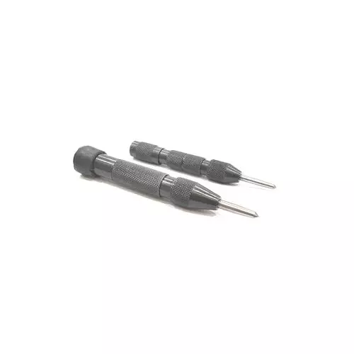 A.D INTERNATIONAL Heavy and Medium Duty Automatic Center Pin Punch Spring Loaded 6 and 5 inch Length with Adjustable Force, L5-PKZT-YNWK (Set of 2)