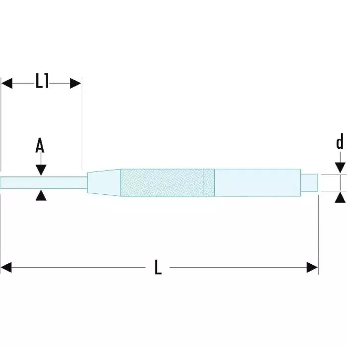 Facom 1-Piece Punch, Drift Punch, 1.4 mm Shank, 83 mm Overall, 251A.1.5