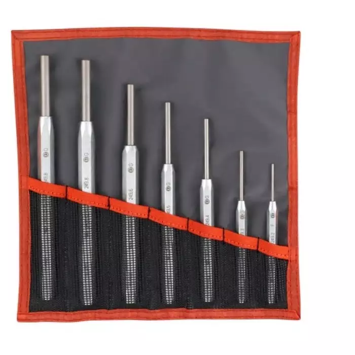 Facom 7-Piece Punch Set, 2 mm, 3 mm, 4 mm, 5 mm, 6 mm, 8 mm, 10 mm Shank, 249.JT7