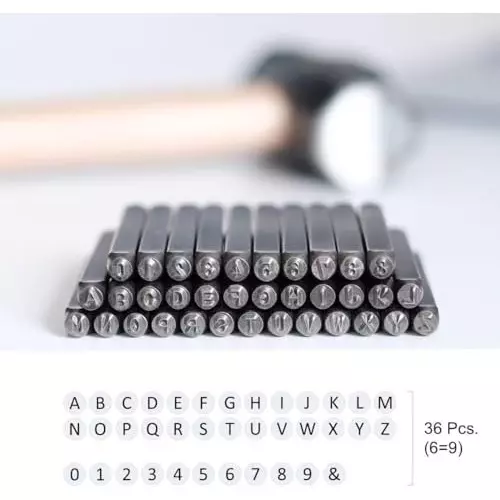 Buyohlic International A-Z Letter and 0-9 Number Punch Set Combo Size 12 mm (1/2 inch) and Carbon Tool Steel Body, XU-OW5X-DIYF (Set of 36)