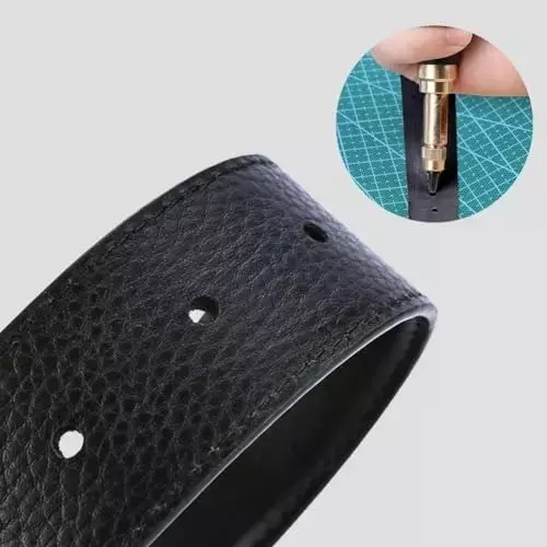 Buyohlic International Adjustable Japanese Screw Punch with 6 Tip Size for Sewing, Leather Craft, Paper Craft, Bookbinding, 1H-AMLK-CGBW