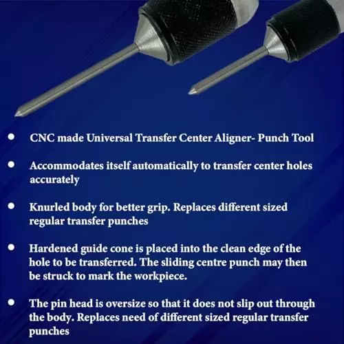 Assorts Center Aligner Pin Hardened Steel with High Quality Steel Punch 6.35 to 25.40 mm