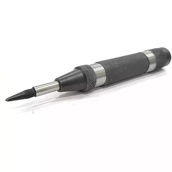 Buyohlic International Automatic Center Punch with Replaceable Hardened Steel Tip with Rust Resistant Black Oxide Finish and Knurled Finger Grip, K0-8EUM-CD9J (Set of 2)