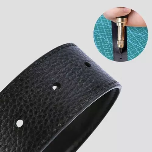 Mnuizu Adjustable Japanese Screw Punch with 6 Tip Size for Sewing, Leather Craft, Paper Craft, Bookbinding, 1H-AMLK-CGBW