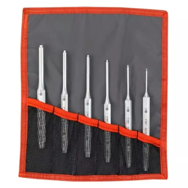 Facom 6-Piece Punch Set, 2 mm, 3 mm, 4 mm, 5 mm, 6 mm, 8 mm Shank, 246.JT6