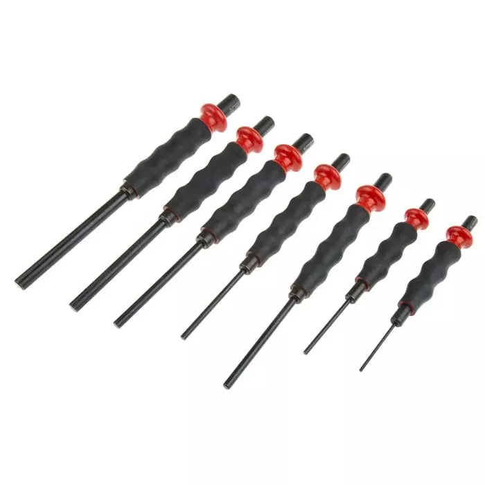 Facom 7-Piece Punch Set, Anti-Vibration Punch, 2 - 10 mm Shank, 249.GJ7