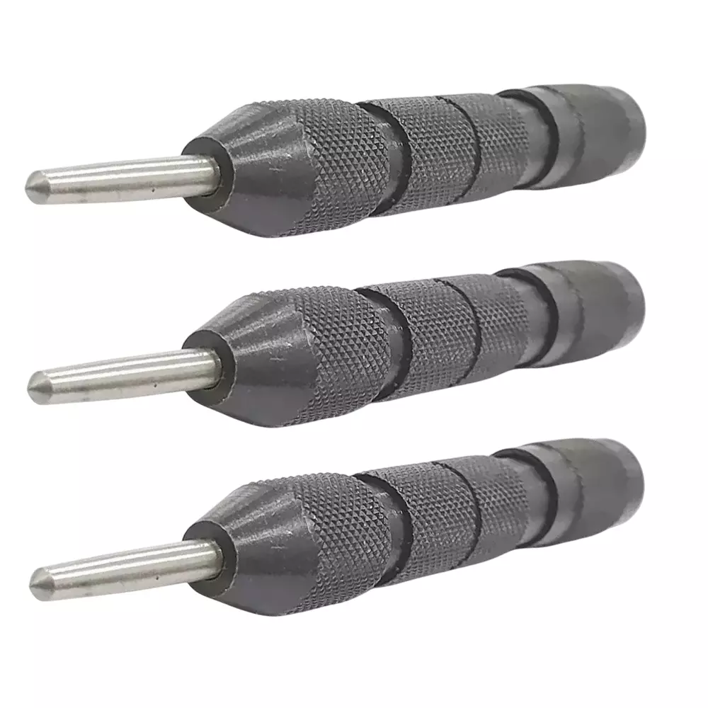 Buyohlic International Medium Duty Automatic Center Pin Punch Spring Loaded 5 inch (127 mm) Length with Adjustable Force for Punching, Marking, and Scribing, ZP-FWOD-EO9M (Pack of 3)