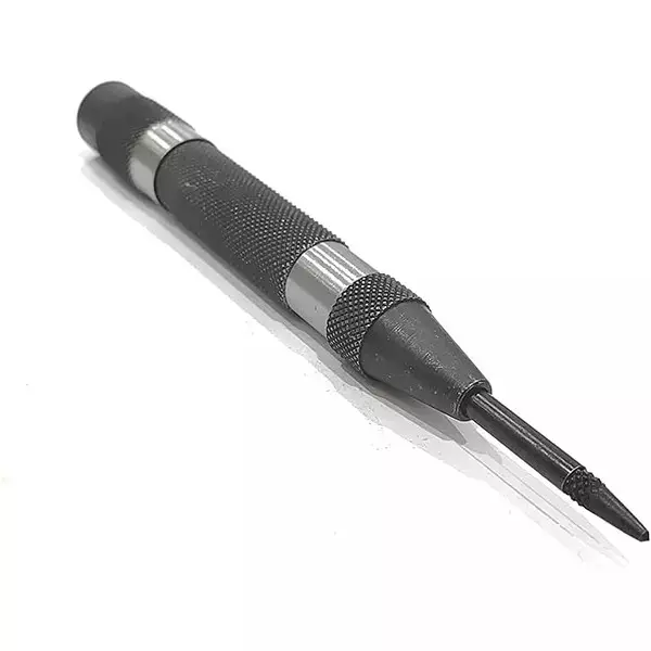 Buyohlic International Automatic Center Punch Medium Duty with Replaceable Hardened Steel Tip with Rust Resistant Black Oxide Finish and Knurled Finger Grip, JI-3519-DCCK