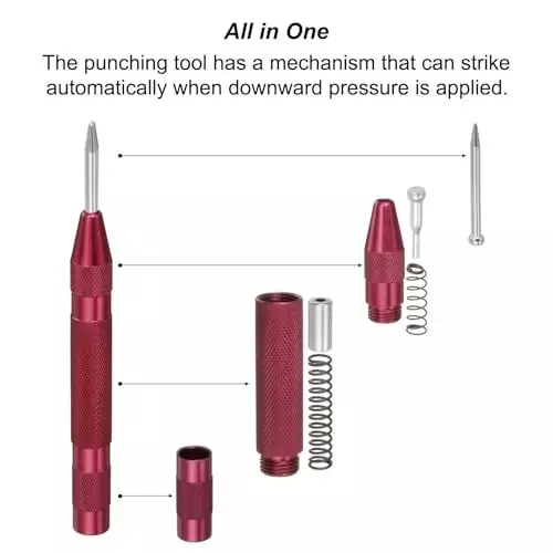 generic-125-mm-5-inch-automatic-center-punch-spring-loaded-adjustable-metal-marking-tool-red