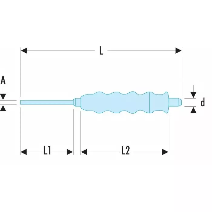 Facom 1-Piece Punch, Drift Punch, 12 mm Shank, 280 mm Overall, 249.G12
