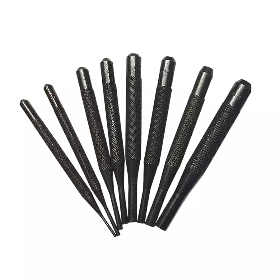 A.D INTERNATIONAL Short Drive Punches Size 1/16, 3/32, 1/8, 5/32, 3/16, 7/32, 1/4, 5/16 inch (1.5, 2.3, 3.1, 3.9, 4.7 mm), MX-B7ZS-8UDE (Set of 8)