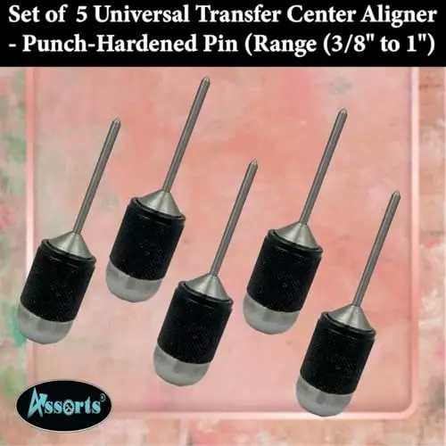 Assorts Center Aligner Pin Hardened Steel with High Quality Steel Punch 9.525 to 25.40 mm (Pack of 5)