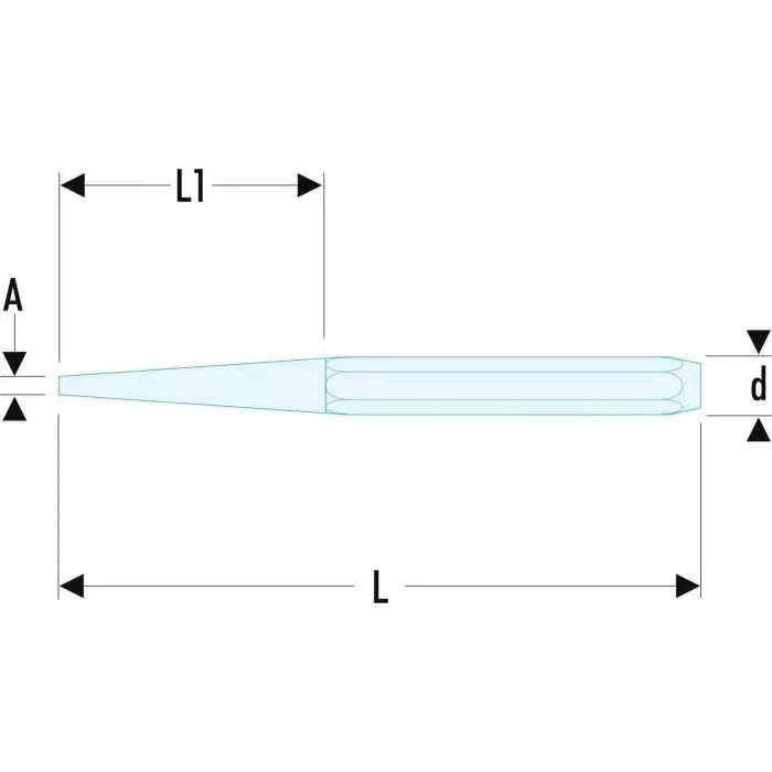 Facom 1-Piece Punch, Drift Punch, 3 mm Shank, 150 mm Overall, 246.3