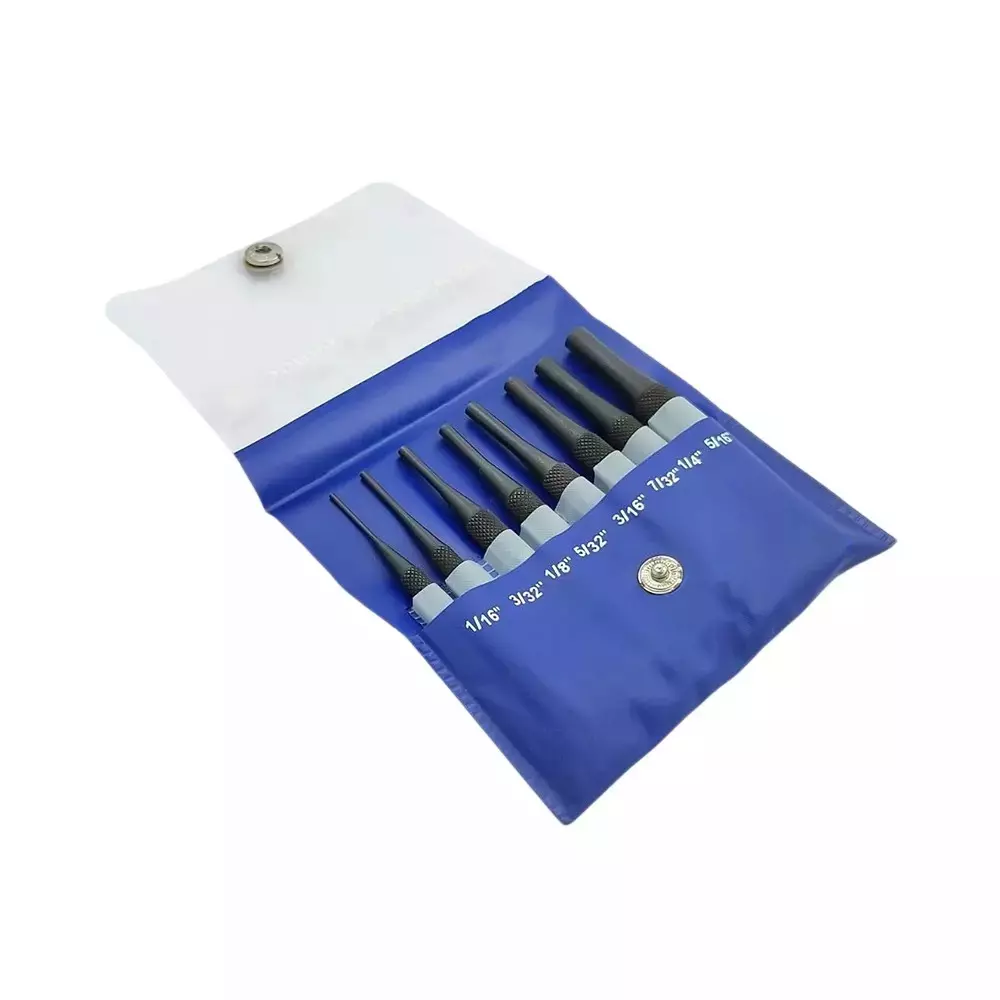 Buyohlic International Short Drive Punches Size 1/16, 3/32, 1/8, 5/32, 3/16, 7/32, 1/4, 5/16 inch (1.5, 2.3, 3.1, 3.9, 4.7 mm), MX-B7ZS-8UDE (Set of 8)