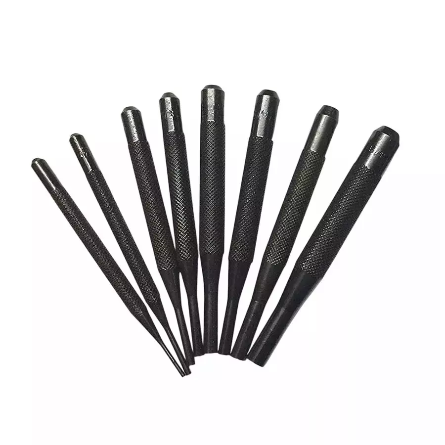 Buyohlic International Short Drive Punches Size 1/16, 3/32, 1/8, 5/32, 3/16, 7/32, 1/4, 5/16 inch (1.5, 2.3, 3.1, 3.9, 4.7 mm), MX-B7ZS-8UDE (Set of 8)