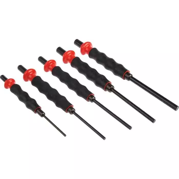 Facom 5-Piece Punch Set, Anti-Vibration Punch, 3 - 8 mm Shank, 249.GPB