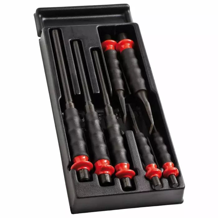 Facom 7-Piece Punch, Long Pin Punch, 175 mm Overall, MOD.CG1PB