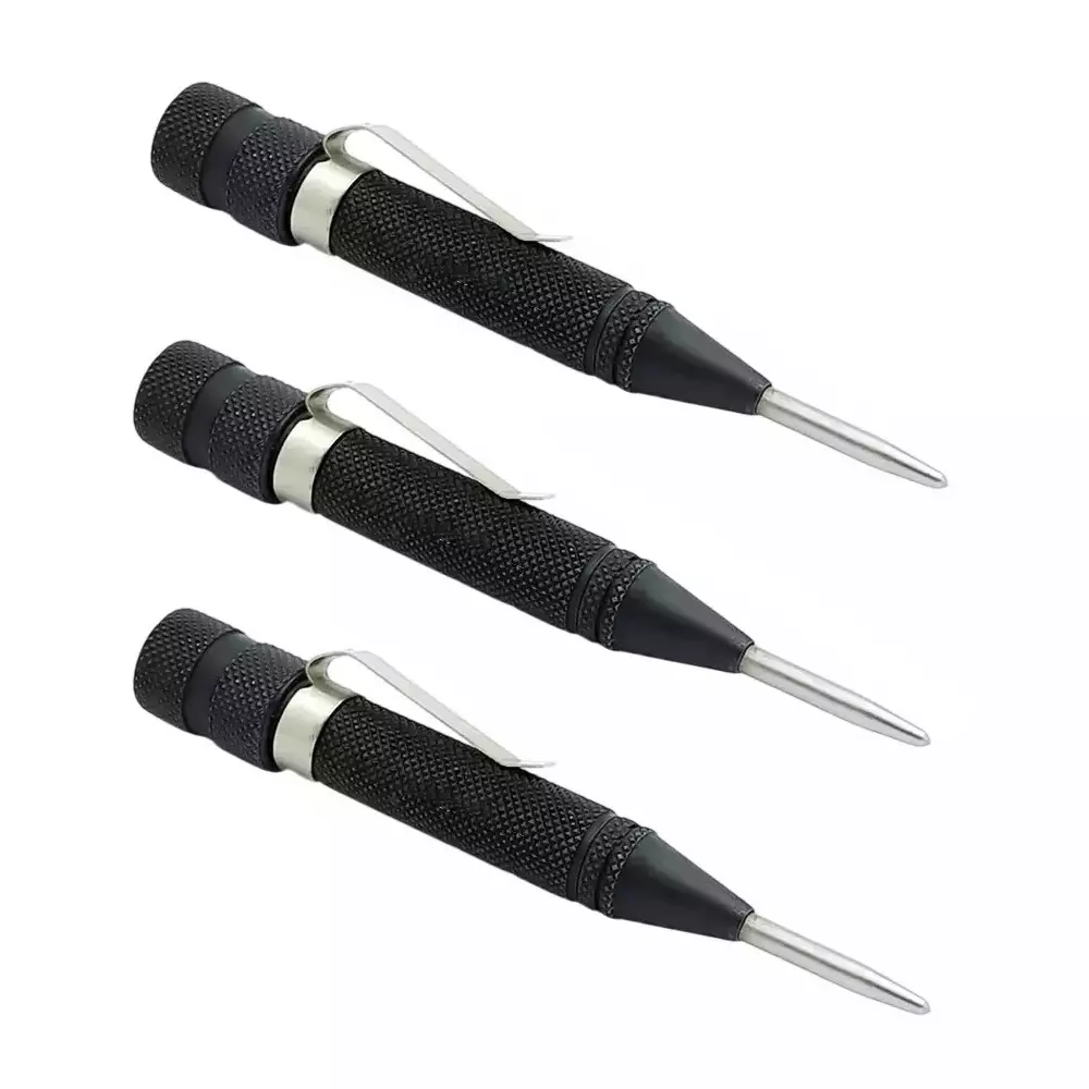 Buyohlic International Automatic Center Punch Pen Type with Adjustable Force Hardened and Ground for Punching, Marking, and Scribing, ZM-6RDL-XZD0 (Pack of 3)