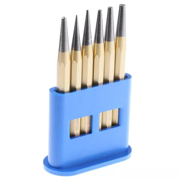 RS PRO Punch Set 6 Piece Chrome Vanadium Steel Parallel Pin Punch, 4676572