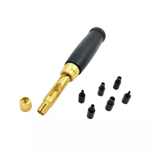 A.D INTERNATIONAL Adjustable Japanese Screw Punch with 6 Tip Sizes for Leather Craft, Paper, Cutting Rubber, Plastic, BF-1R60-3APO