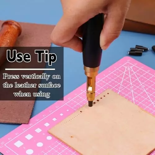 A.D INTERNATIONAL Adjustable Japanese Screw Punch with 6 Tip Sizes for Leather Craft, Paper, Cutting Rubber, Plastic, BF-1R60-3APO