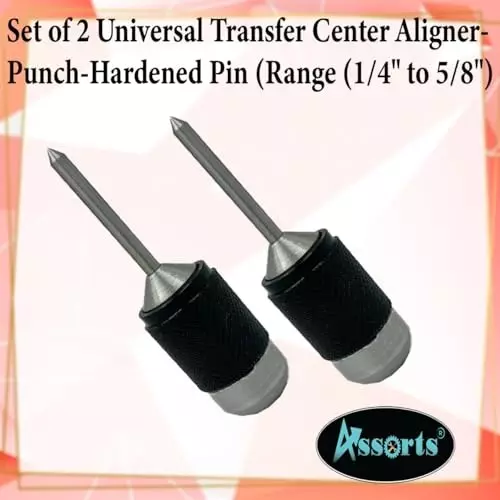 Assorts Center Aligner Pin Hardened Steel with High Quality Steel Punch 6.35 to 15.875 mm (Pack of 2)