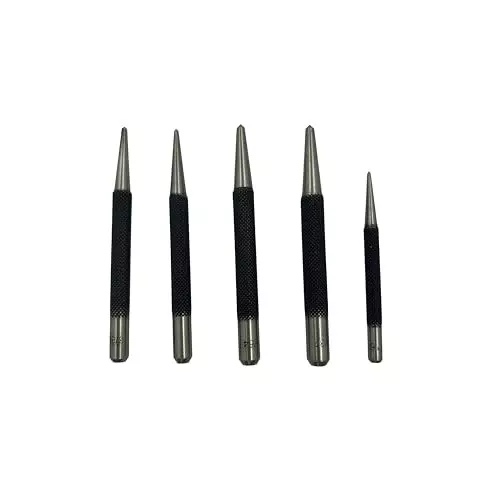 Assorts Center Punch ?Tool Steel Round Head 1.59, 1.98, 3.97, 3.57 & 2.38 mm Size (Pack of 5)