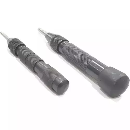 Buyohlic International Heavy and Medium Duty Automatic Center Pin Punch Spring Loaded 6 and 5 inch Length with Adjustable Force, L5-PKZT-YNWK (Set of 2)
