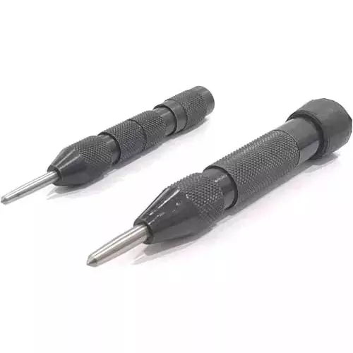 Buyohlic International Heavy and Medium Duty Automatic Center Pin Punch Spring Loaded 6 and 5 inch Length with Adjustable Force, L5-PKZT-YNWK (Set of 2)