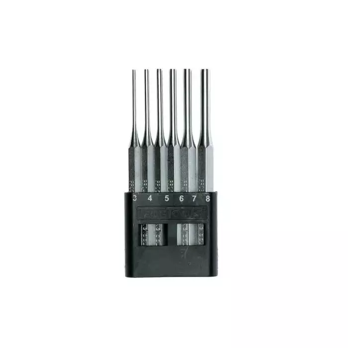 Teng Tools 6-Piece Punch Set, Parallel Pin Punch, 3 - 8 mm Shank, PPS06