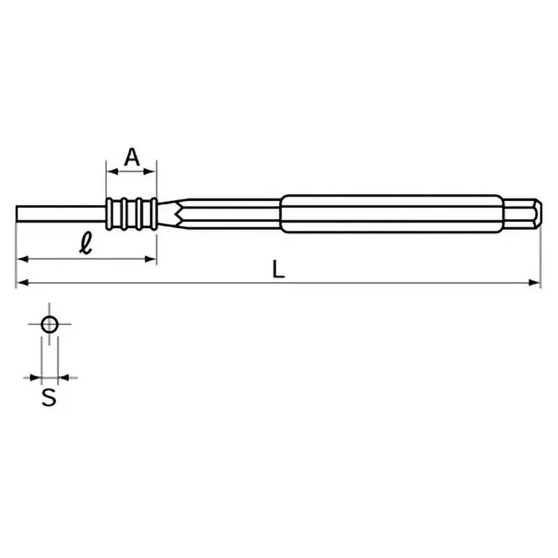 Ktc Knock Pin Punch 2 mm Tip 125 mm Length, PK-2125