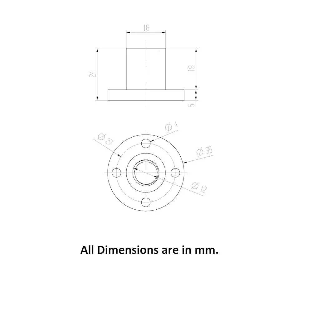 invento-4pcs-tr12-nut-2mm-pitch-12mm-t-nut-brass-round-flange-single-start-lead-screw-nut-for-3d-printer-cnc-robotics