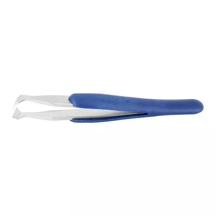 IDEAL-TEK ESD TWEEZER, BENT/FLAT, 120MM, 15A.C.DR.1