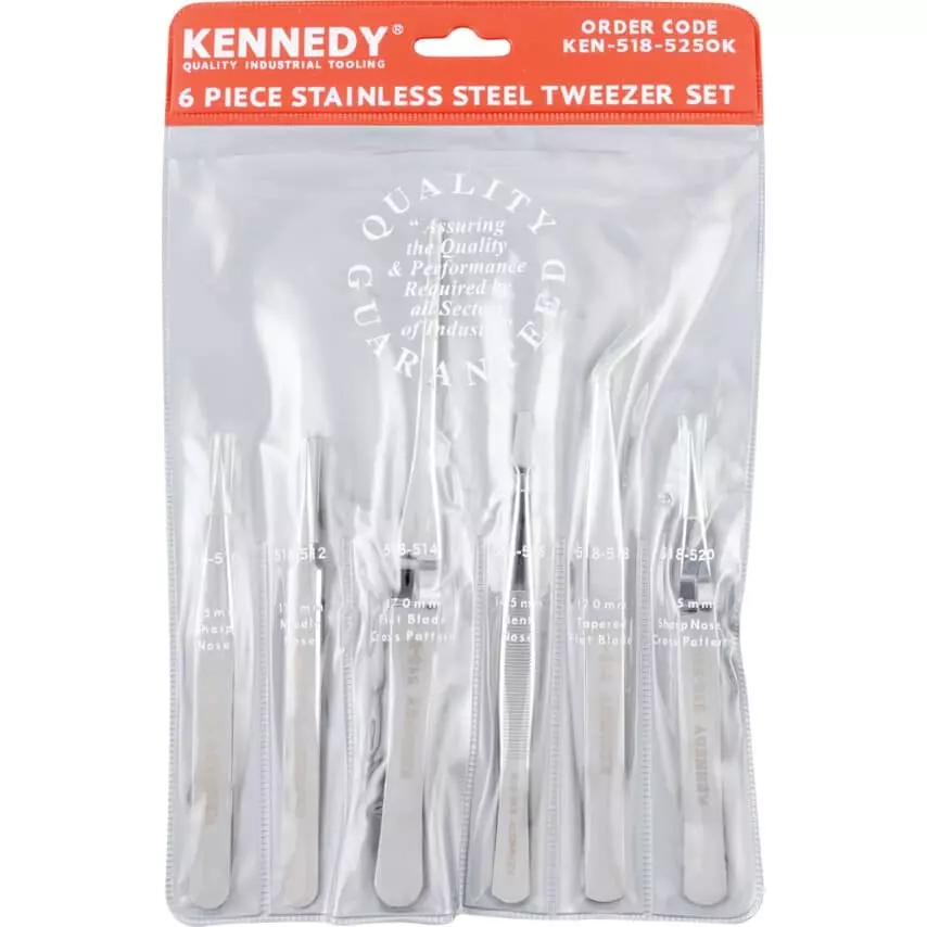 kennedy-precision-tweezers-115-mm-overall-length-stainless-steel-tip-pack-of-6