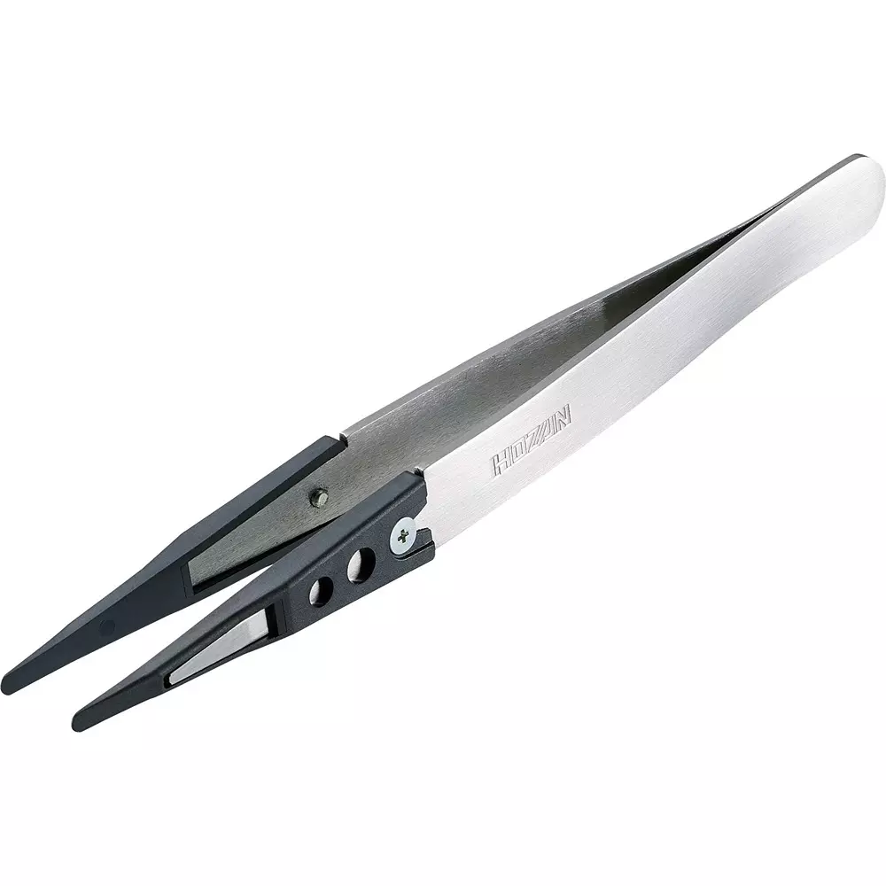 HOZAN ESD Chip Tweezer 2.4 mm (R Type) Tip Width, P-643-S