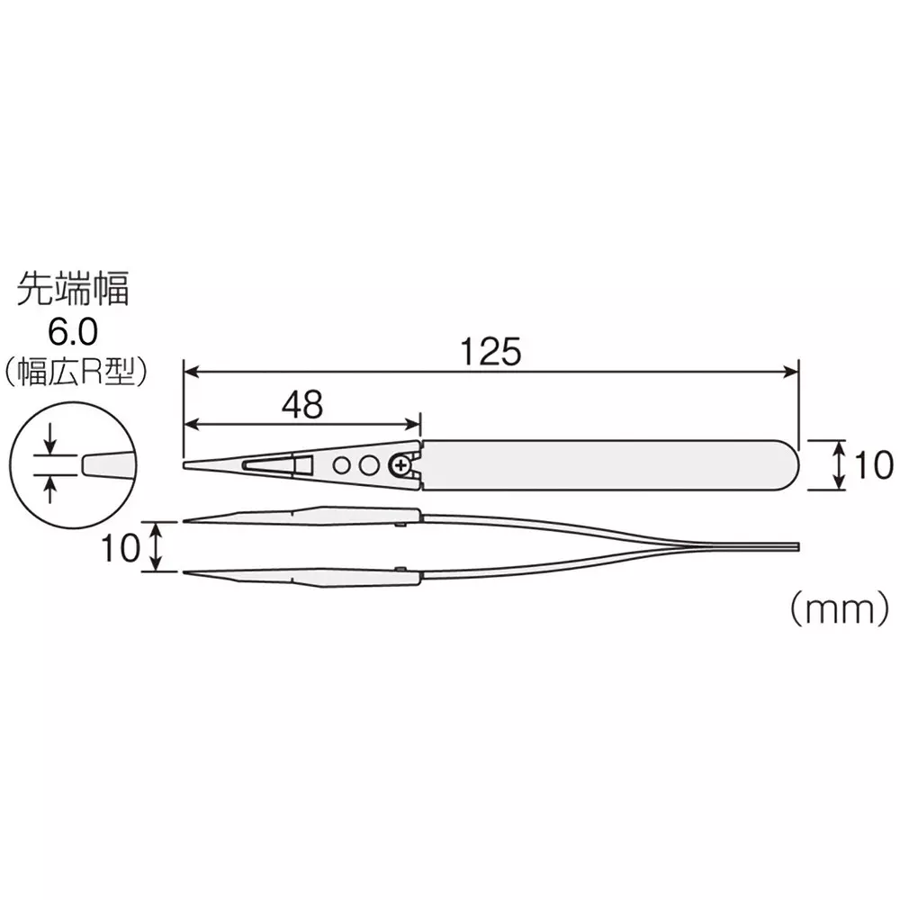 hozan-esd-soft-tip-tweezer-z-6-mm-wide-r-type-tip-width-p-645-j