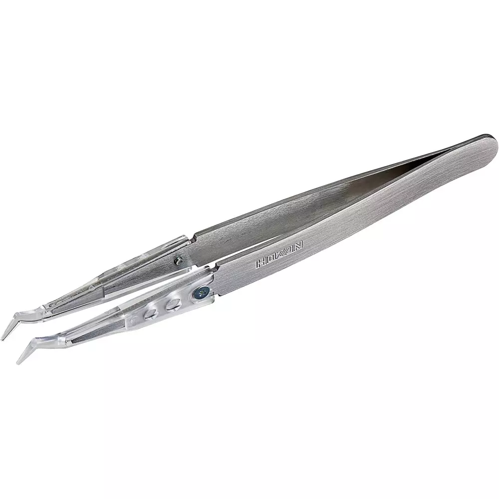 HOZAN Transparent Tip Tweezer 1 mm Tip Width, P-642-A