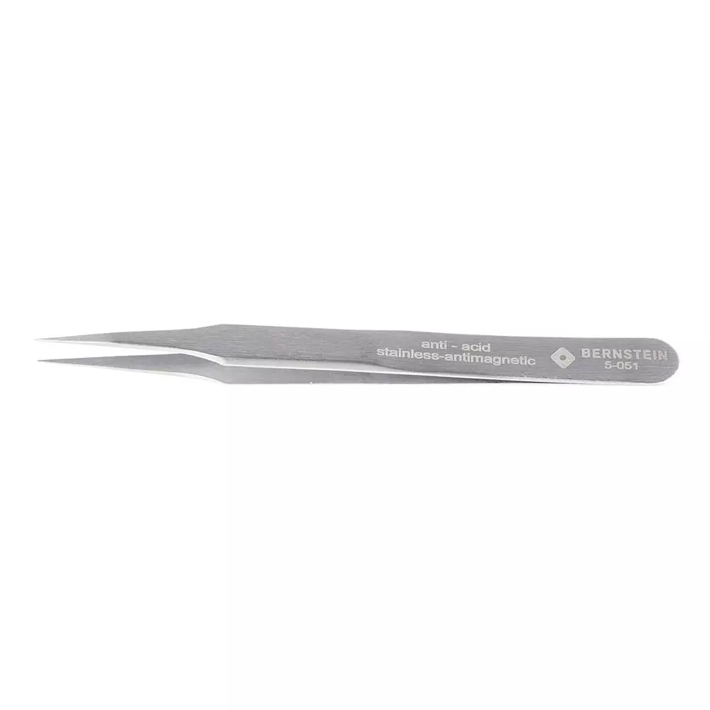 BERNSTEIN WERKZEUGFABRIK Precision Tweezer, SMD, Pointed, 115mm, 5-051