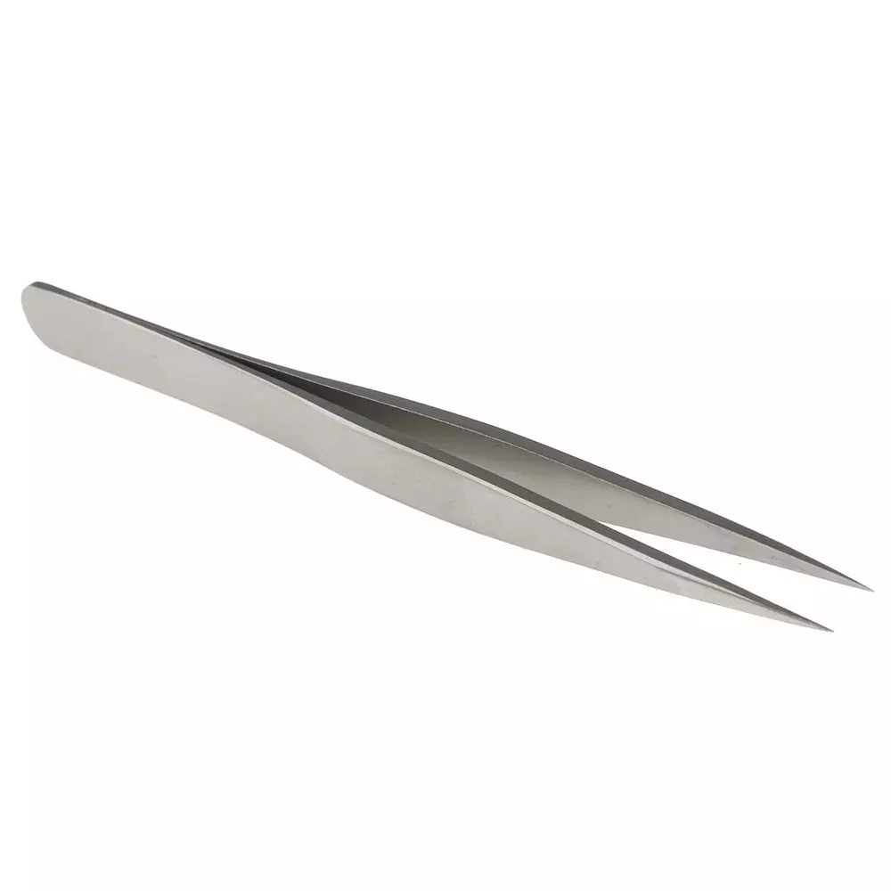 RS PRO Fine Tweezer Stainless Steel 90 mm, 2386176
