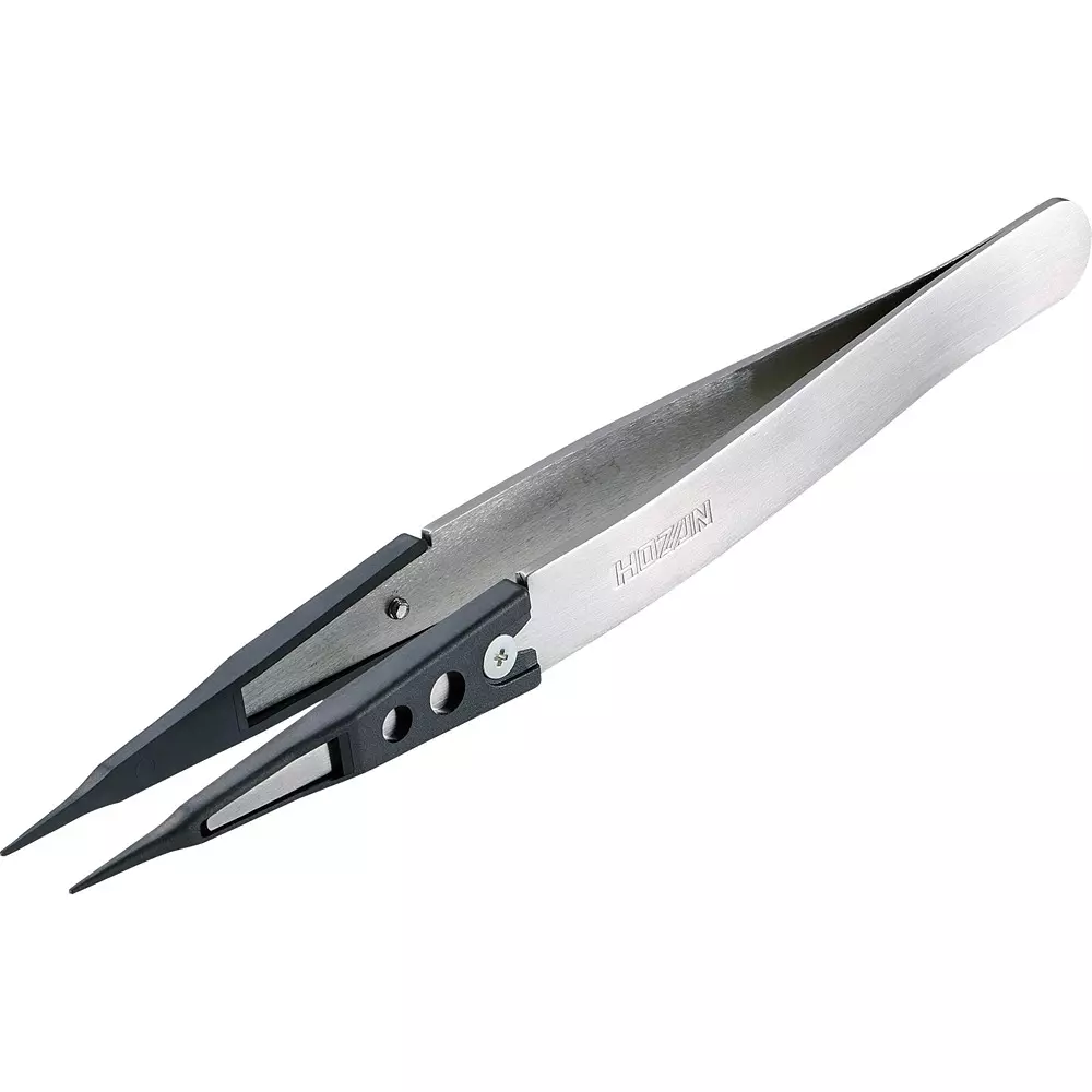 HOZAN ESD Chip Tweezer 0.6 mm Tip Width, P-644-S