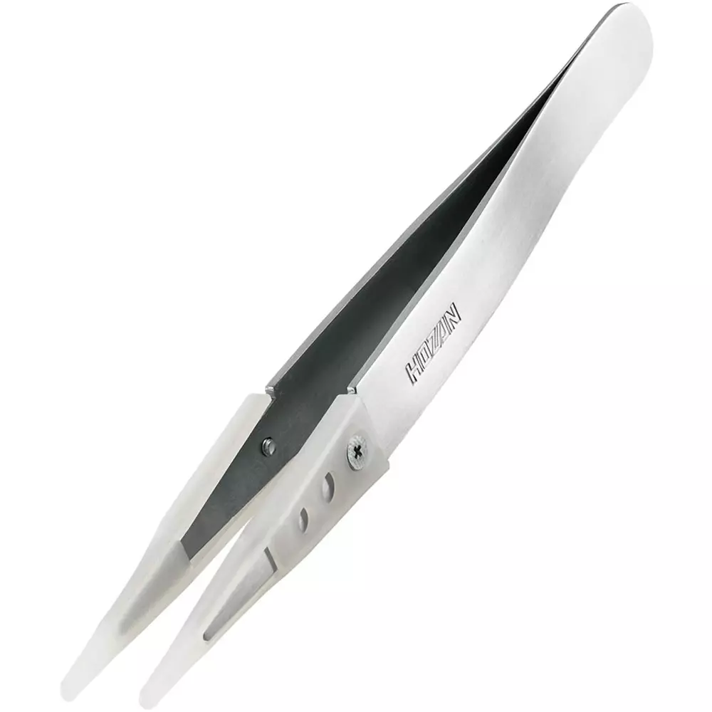 HOZAN Non-Sticking Tip Tweezer 2.4 mm (R Type) Tip Width, P-643-N