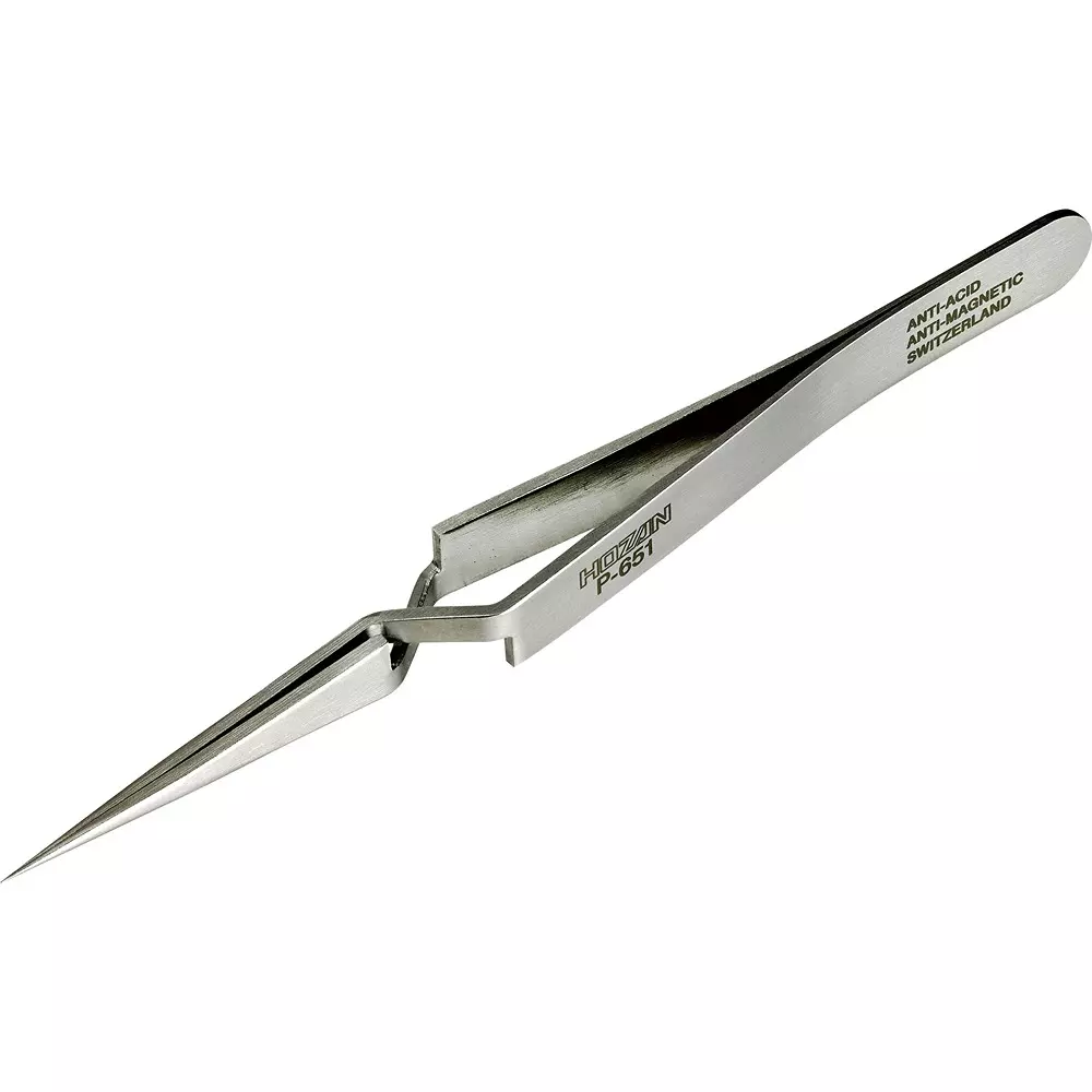 HOZAN Contrary Operating Tweezer 0.2 mm Tip Width, P-651